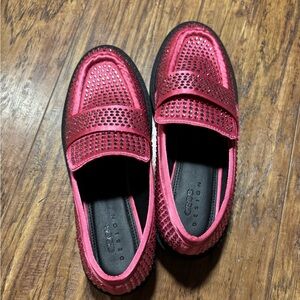 ASOS pink bedazzled loafers